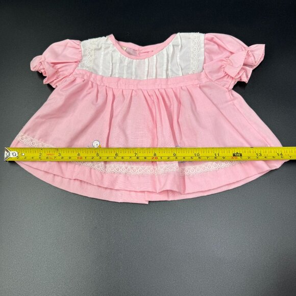 Vtg 70's 80's Baby Girls "Hello World" Pink Dress w/Duck Embroidery 0-6 months - Picture 5 of 14